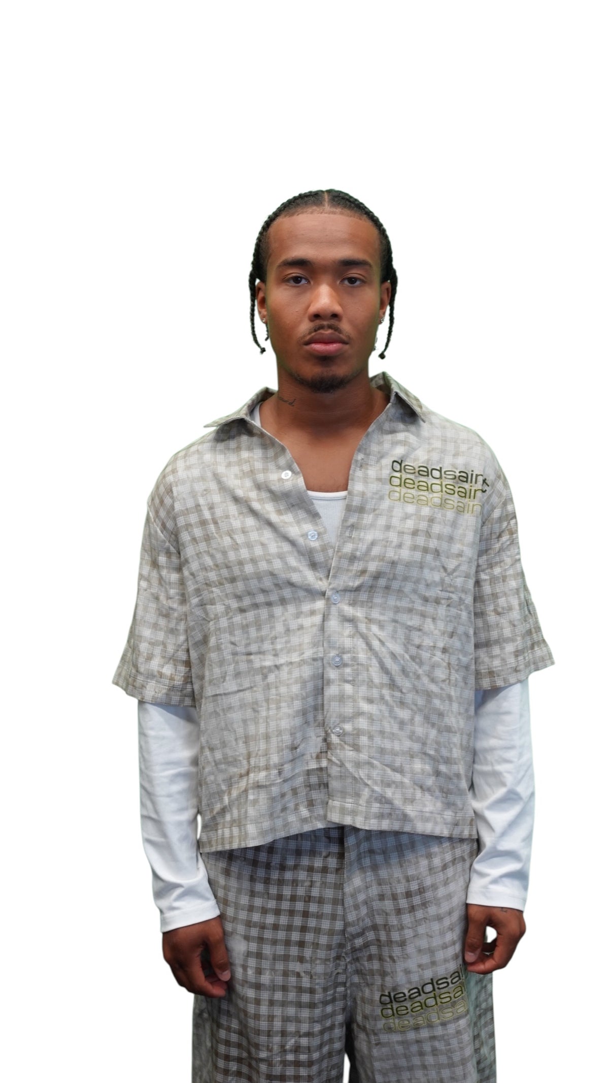 Sinner Plaid Vintage Cropped Button Up