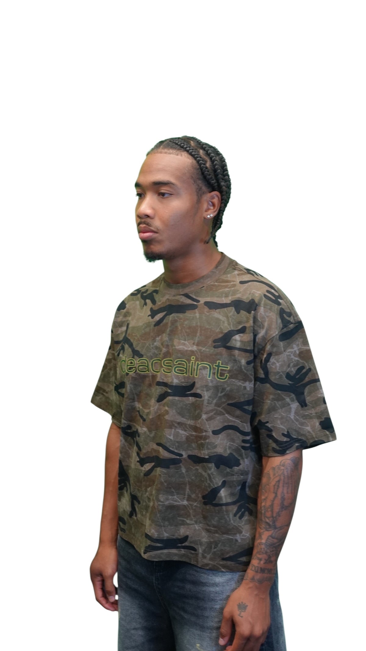 Woodland Camo Boxy Tee (Cropped)
