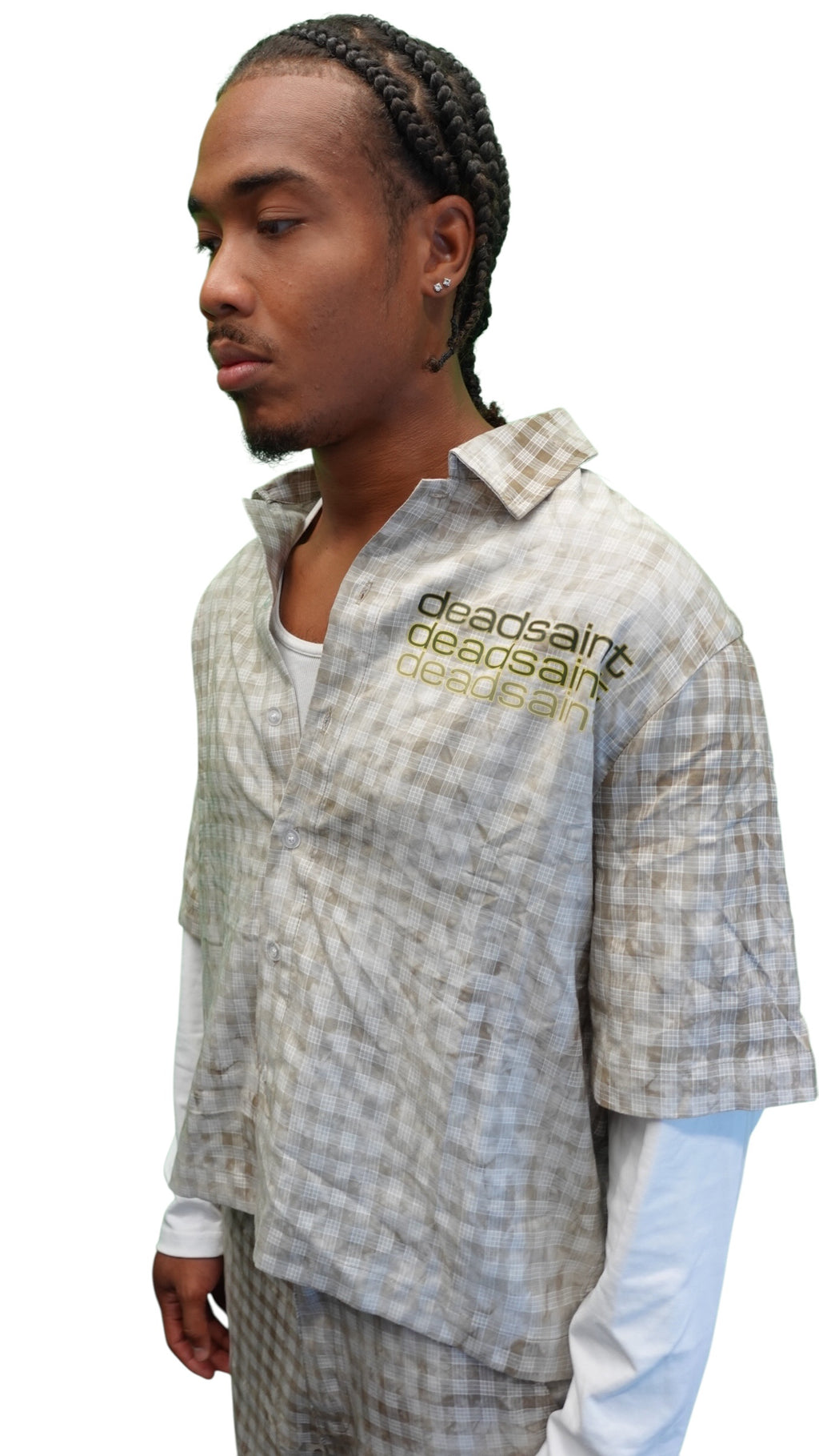 Sinner Plaid Vintage Cropped Button Up