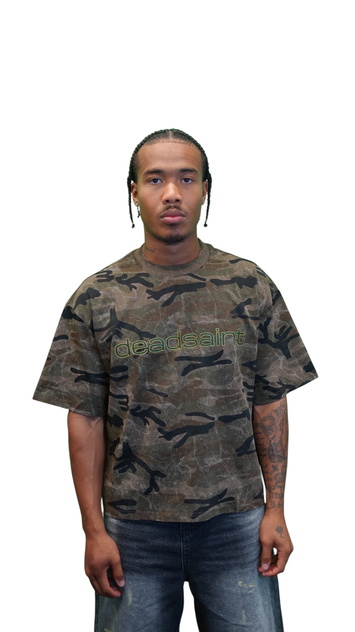 Woodland Camo Boxy Tee (Cropped)
