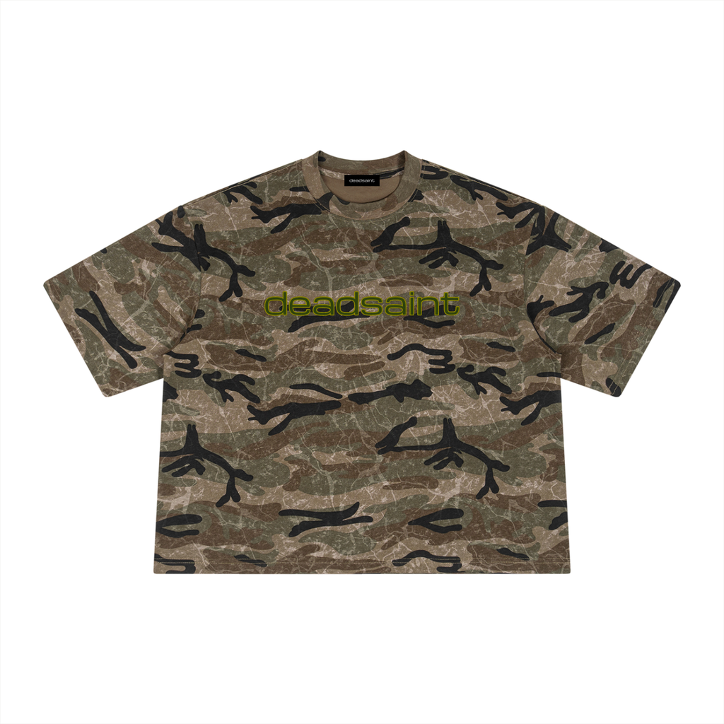 Woodland Camo Boxy Tee (Cropped)