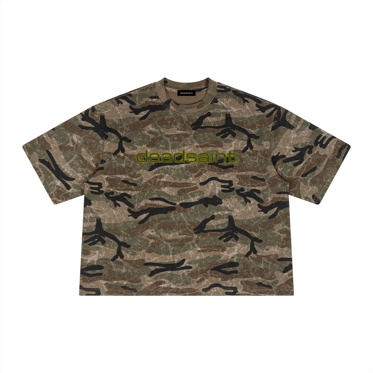 Woodland Camo Boxy Tee (Cropped)